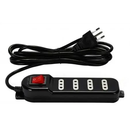 Alargador y Zapatillas electricas,Alargador Enchufe Extension 3 Metros Zapatilla De Corriente - 4 Tomas