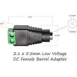 Interruptores y Enchufes,Conector Terminal Poder 5.5x2.1mm Jack Camaras Tiras Led - Hembra