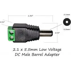 Interruptores y Enchufes,Conector Terminal Poder 5.5x2.1mm Jack Camaras Tiras Led - Macho