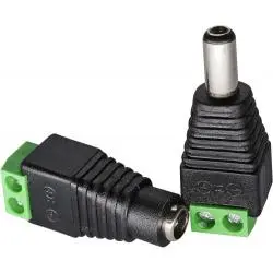 Interruptores y Enchufes,Conector Terminal Poder 5.5x2.1mm Jack Camaras Tiras Led - Pack