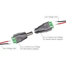 Interruptores y Enchufes,Conector Terminal Poder 5.5x2.1mm Jack Camaras Tiras Led - Pack