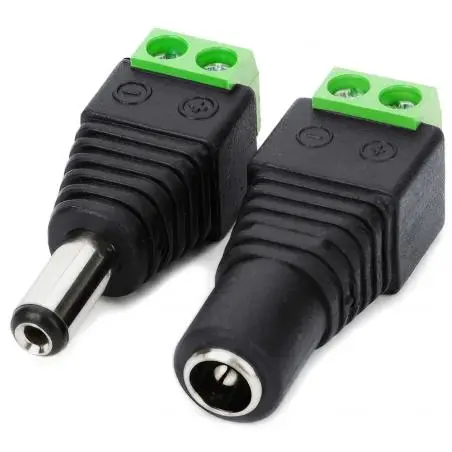 Interruptores y Enchufes,Conector Terminal Poder 5.5x2.1mm Jack Camaras Tiras Led - Pack