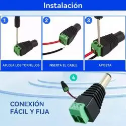 Interruptores y Enchufes,Conector Terminal Poder 5.5x2.1mm Jack Camaras Tiras Led - Hembra