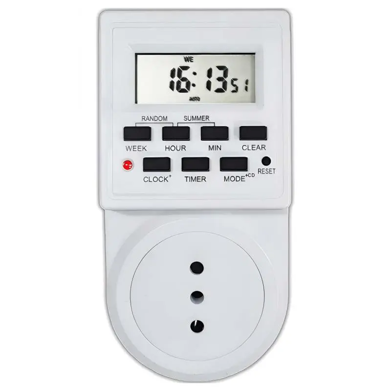 Timer Temporizadores,Timer Electrico Digital Temporizador Programable a la Corriente Indoor 24hr Vacaciones Cultivo