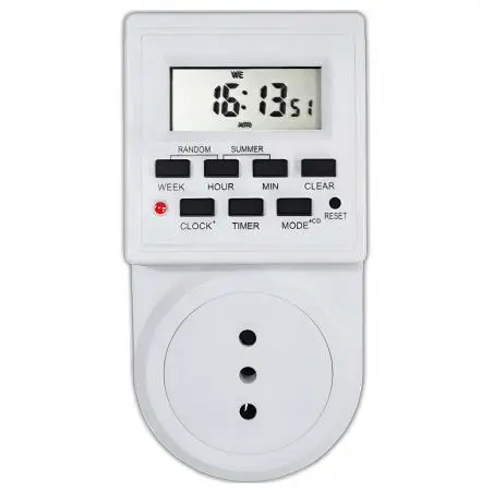 Timer Temporizadores,Timer Electrico Digital Temporizador Programable a la Corriente Indoor 24hr Vacaciones Cultivo