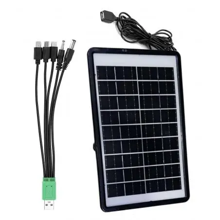 Cargador de Celular y Baterías,Panel Solar USB Cargador Emergencia Portatil Cable Luz Sol - 710