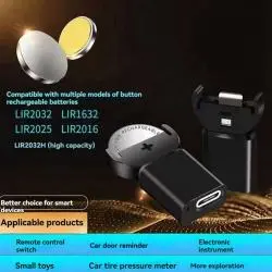 Cargadores de Pilas (Con y sin Pilas),Cargador Tipo C Para Bateria Boton LIR2032 LIR2025 LIR2016