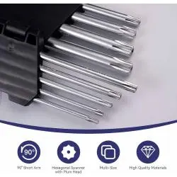 Herramientas Manuales,Set Herramienta De Llaves Punta Estrella Torx Hexagonal 9pcs - T009