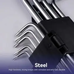 Herramientas Manuales,Set Herramienta De Llaves Punta Estrella Torx Hexagonal 9pcs - T009