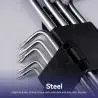 Herramientas Manuales,Set Herramienta De Llaves Punta Estrella Torx Hexagonal 9pcs - T009