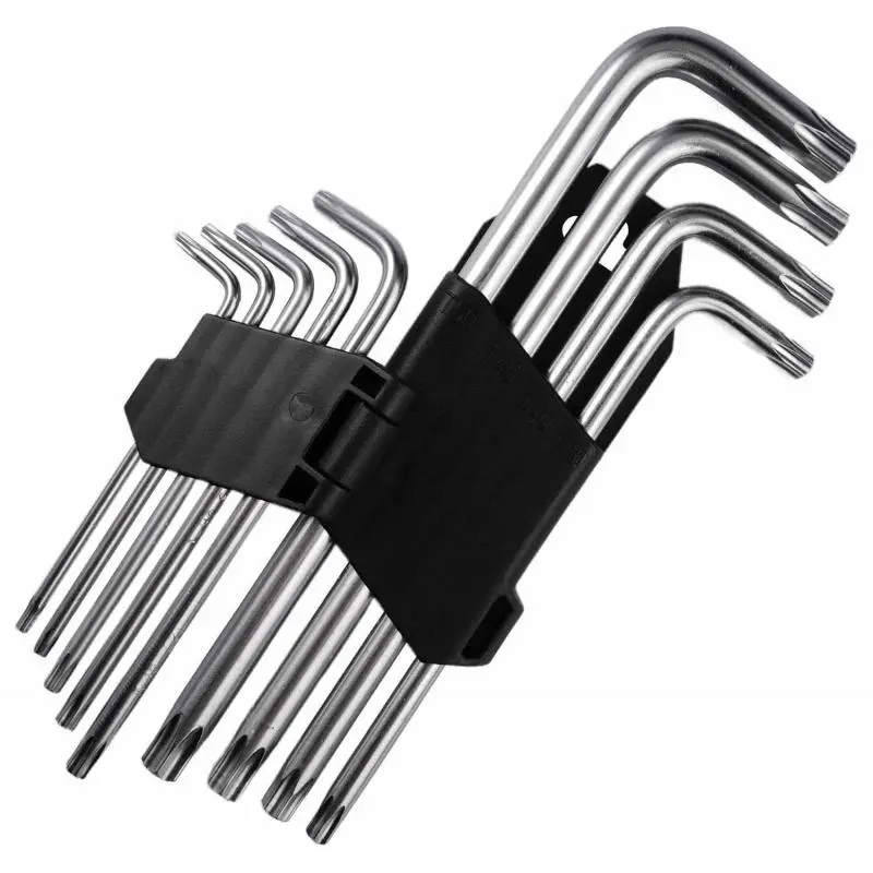 Herramientas Manuales,Set Kit Juego De Llaves Punta Estrella Torx Hexagonal 9pcs - LARGO007