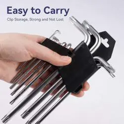 Herramientas Manuales,Set Kit Juego De Llaves Punta Estrella Torx Hexagonal 9pcs - LARGO007