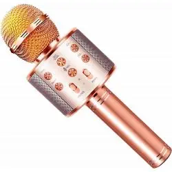Micrófono Karaoke y Accesorios,Microfono Parlante Bluetooth Recargable Inalambrico Karaoke - Ws858