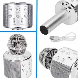 Micrófono Karaoke y Accesorios,Microfono Parlante Bluetooth Recargable Inalambrico Karaoke - Ws858