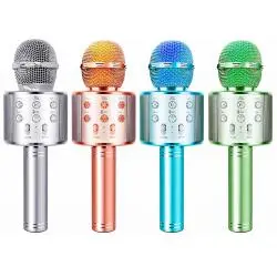 Micrófono Karaoke y Accesorios,Microfono Parlante Bluetooth Recargable Inalambrico Karaoke - Ws858