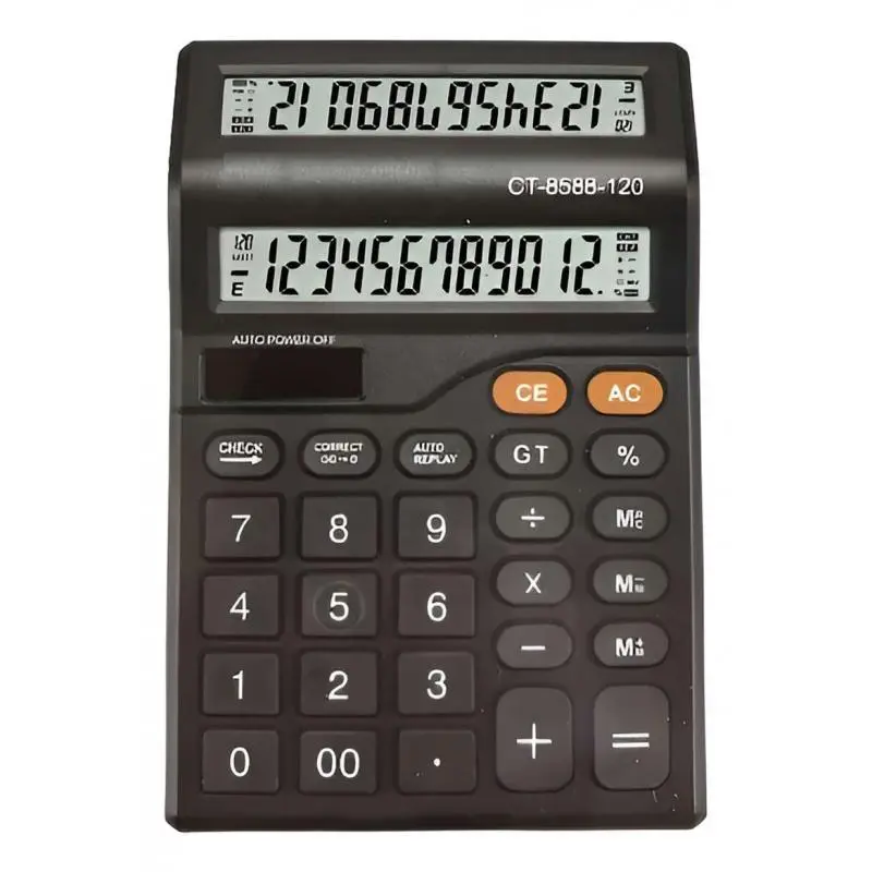 Calculadoras,Calculadora Doble Pantalla Lcd A Pila Comercio Negocio Colegio - 8588