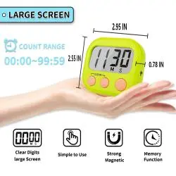 Timer Digital de Cocina Temporizador Modelo Big Verde