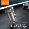 Cargador para Automóvil,Cargador Celular Encendedor Auto Usb Tipo C Adaptador Enchufe - VIDVIE CC541