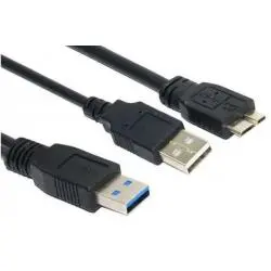 Cable Micro B Usb 3.0 Tipo Y Para Disco Duro Alta Velocidad