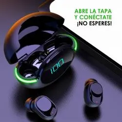 Audífonos Bluetooth,Audifonos Manos Libre Inalambrico Bluetooth Recargable Led - AKS-T90