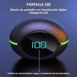 Audífonos Bluetooth,Audifonos Manos Libre Inalambrico Bluetooth Recargable Led - AKS-T90