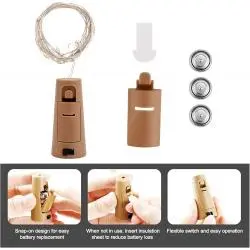 Cintas y Tiras LED,2x Tira Led Maqueta Luz Arroz Corcho Botella Alambre A Pilas - MULTICOLOR