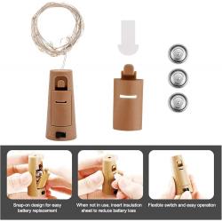 Cintas y Tiras LED,3x Tira Led Maqueta Luz Arroz Corcho Botella Alambre A Pilas - CALIDA