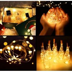 Cintas y Tiras LED,3x Tira Led Maqueta Luz Arroz Corcho Botella Alambre A Pilas - CALIDA