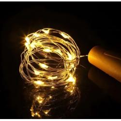 Cintas y Tiras LED,3x Tira Led Maqueta Luz Arroz Corcho Botella Alambre A Pilas - CALIDA