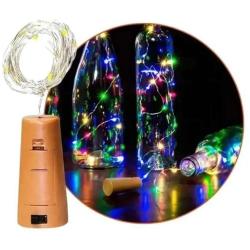 Cintas y Tiras LED,3x Tira Led Maqueta Luz Arroz Corcho Botella Alambre A Pilas - MULTICOLOR