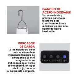Ampolletas,Ampolleta Led Camping Recargable Usb Solar Gancho