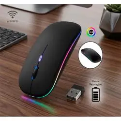Mouse,Mouse Óptico Inalámbrico Recargable Pc Notebook