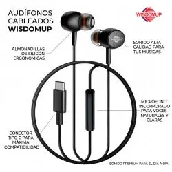 Audífonos y Manos Libres,Audifonos Auriculares Manos libre Tipo C Usb Celular Android - WIS36
