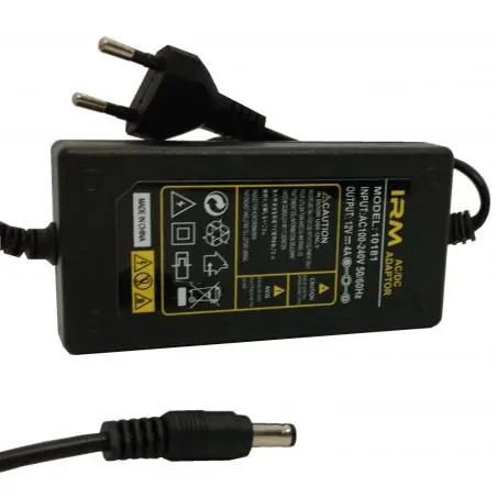 Cargador de Parlantes y Otros,Tranformador 12v 5a Pta 5.5*2.5m Camara Seguridad Monitor - CABLE FIJO