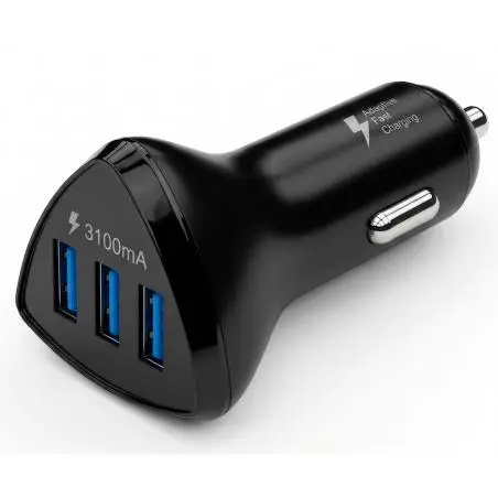 Cargador para Automóvil,Cargador Celular Auto 3 Puerto Usb Carga Rapida Linterna Gps
