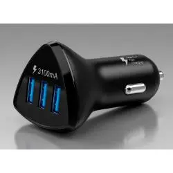 Cargador para Automóvil,Cargador Celular Auto 3 Puerto Usb Carga Rapida Linterna Gps