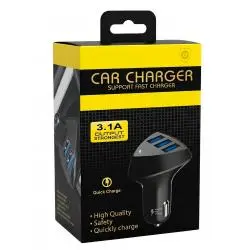 Cargador para Automóvil,Cargador Celular Auto 3 Puerto Usb Carga Rapida Linterna Gps