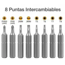 Set Kit Destornillador Precision Metal Mini Celular Notebook 8 En 1