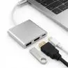 Hub USB,Adaptador USB Tipo C Macho a Hdmi con USB y Tipo C Hembra