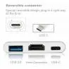 Hub USB,Conversor Adaptador Pantalla Hdmi Usb Tipo C Notebook Celular Pc