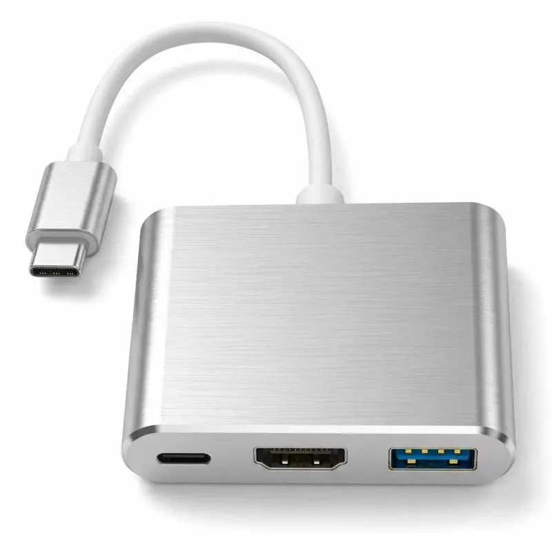 Hub USB,Adaptador USB Tipo C Macho a Hdmi con USB y Tipo C Hembra