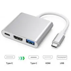 Hub USB,Adaptador USB Tipo C Macho a Hdmi con USB y Tipo C Hembra