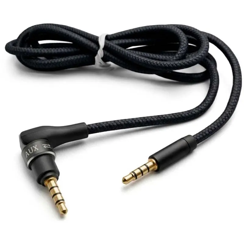 Cables de Audio,Cable Audio Auxiliar TRRS 3.5mm Angulo L 4 polos 3 rayas - YP14