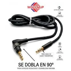 Cables de Audio,Cable Audio Auxiliar TRRS 3.5mm Angulo L 4 polos 3 rayas - YP14