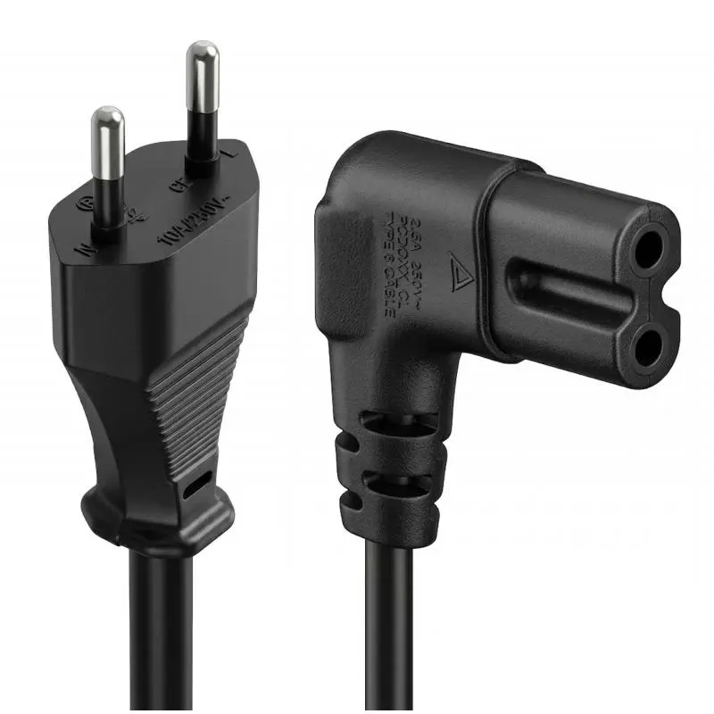 Cables de Poder,Cable Poder Tipo 8 Tv Conector En L Television Radio Enchufe
