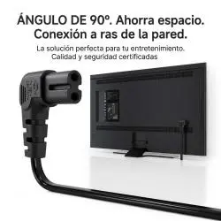 Cables de Poder,Cable Poder Tipo 8 Tv Conector En L Television Radio Enchufe