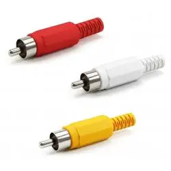 3X Set De Conectores RCA Audio Video Macho Repuesto Para Armar