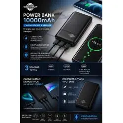 Power Bank Batería Portátil,Cargador Portatil Power Bank Usb Bateria Recargable 10000mah - WISDEMOUP CDB-02