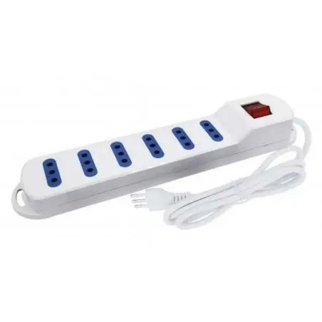 Alargador y Zapatillas electricas,Alargador Enchufe Extension 1.5 Mtros Zapatilla De Corriente - CERTIFICADO 6 TOMAS