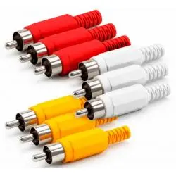 Adaptadores de Audio,3 Set Conectores Rca Audio Video Repuesto Soldar Armar Juego